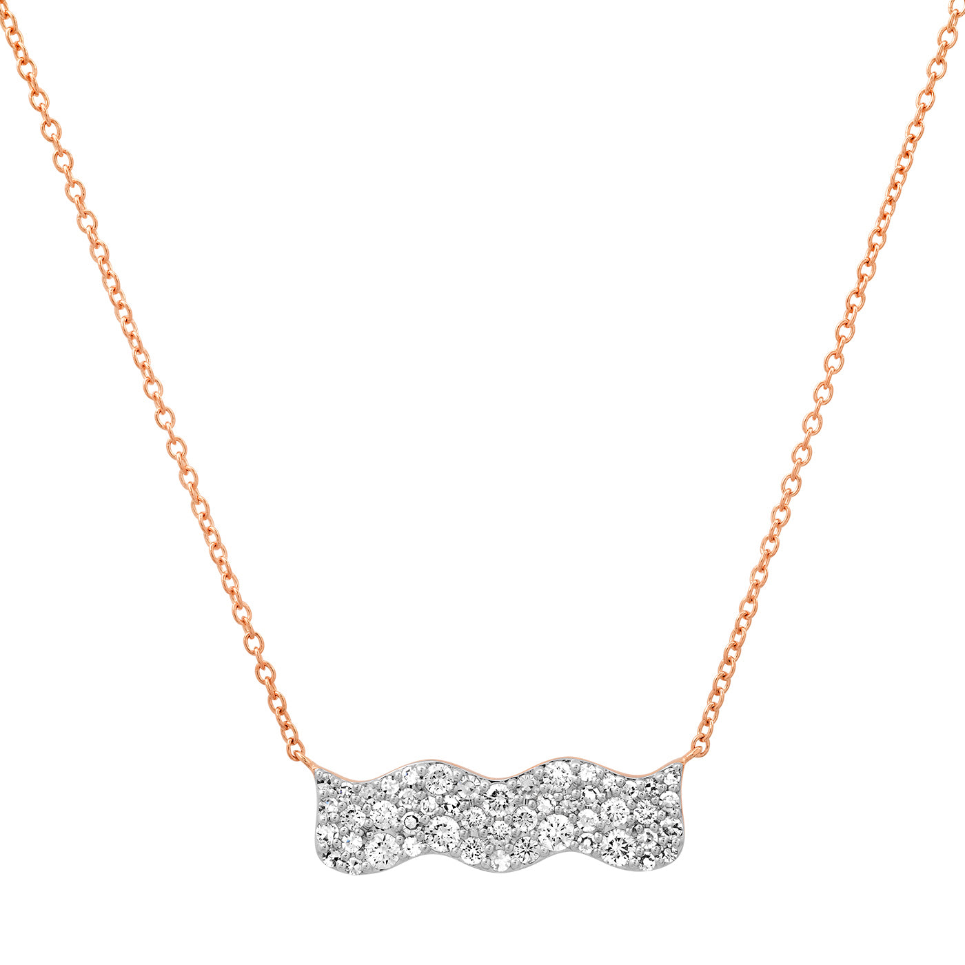 14K Rose Gold Diamond Form Bar Necklace